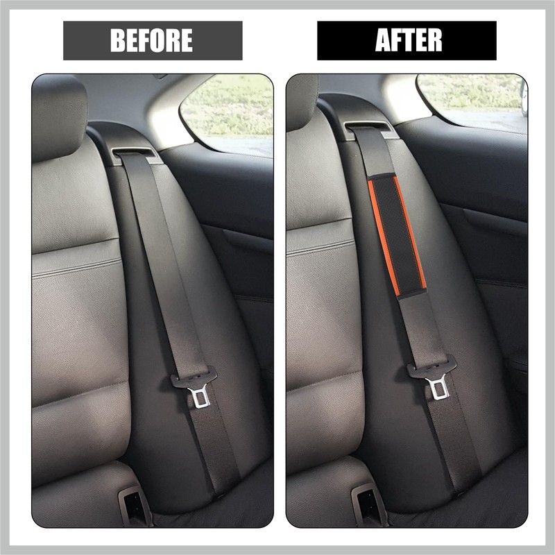 RATCHROLL 2pcs Universal Seat Belt Shoulder Pad Faux Leather Car