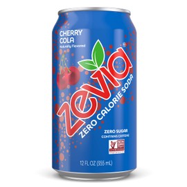 Zevia Zero Calorie Soda, Cherry Cola, 12 Fl Oz Cans (Pack of 24)