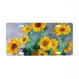 CafePress Bag Monet Sunf Aluminum License Plate, Front License Plate, Vanity Tag