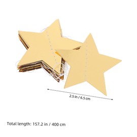 LIFKOME 2 Strings Reflective Star Paper Garland Strings of Gold Star Bunting for Weddings Holiday Celebrations Christmas Birthday Decorations Indoor Outdoor Use