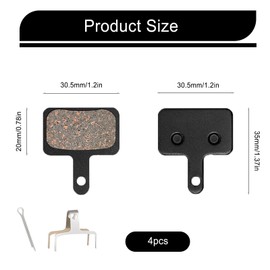 Disc Brake Pads Bicycle, Brake Pads Compatible with B01S B03S B05S, with Shimano, with TRP, with Tektro Brakes, Pack of 4, Durable, Low Noise for MTB E-Bike City Bike
