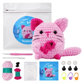 Crochet Kit for Beginners, Cat Kiki, Complete Beginner Crochet Kit, Crochet Starter Kit with Step by Step Video Tutorials, Birthday Gift, Gift for Adults and Kids