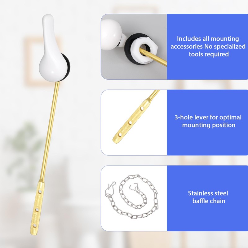1 Set Universal Toilet Handle Replacement Kit with Stainless Steel