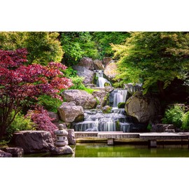 Waterfall Aquarium Background Kyoto Garden Style Terrarium Background Forest Huge Rocks Fish Tank Background Falls Stream River Aquarium Backdrop Waterfall Reptile Habitat Background 36x18in