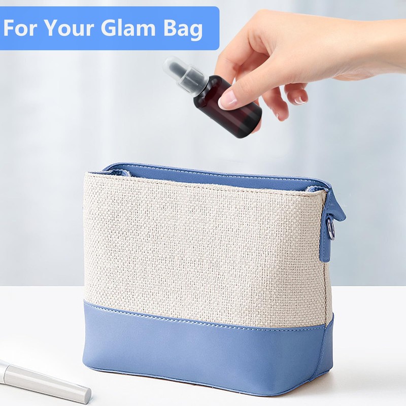 AskBed 4 Pack 2 Oz (50ml) Amber Plastic Essential Dropper