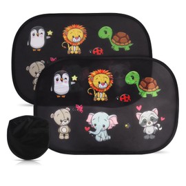 Jiusely 2pc Car Window Shades for Baby, Car Sun Shade for Baby, Sunshade for Car Window Baby,Sun Visor for car Window with UV Protection, Car Sun Shades 47 x 30 cm With 8 Suction Cups