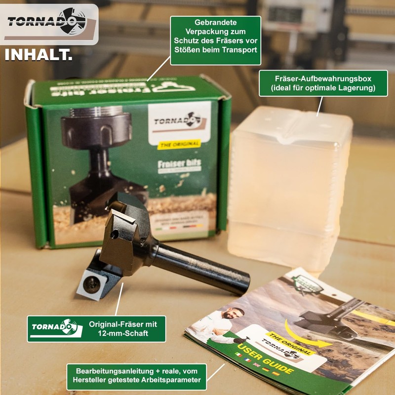 Tornado Fraiser Face Cutter 12 mm Shank for Wood Diameter