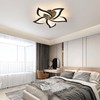 Goeco Modern Ceiling Light, Dimmable Black 5-Petals Flower Flush Mount