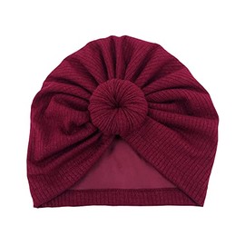 Sugarmelon Silky Satin Lined Turban Hat for Babies Infant Toddler Girls Bonnet Newborn Cotton Beanie Boys Little Kids Sleep Caps (Toddler(6-18Month), 009 Rib Wine)