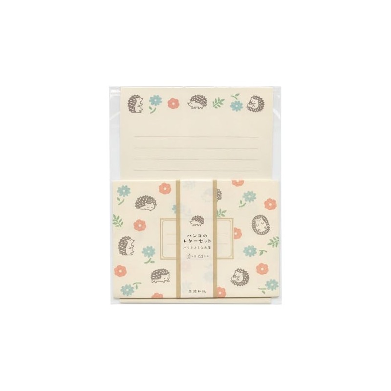 Hanko Letter Set (Hedgehog and Flower) LLH7 (Old LLL305)