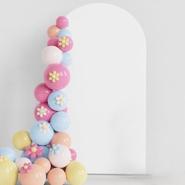 Wedding Arch Backdrop Cover 3.9x7.2FT Arch Stand Cover Round Top Double Sided Stretch Arch Backdrop Stand Cover for Birthday Party Wedding Ceremony Bridal Shower Decoration