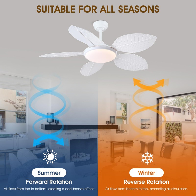 Wiviniya Ceiling Fans with Lights and Remote/APP Control, 48 Inch