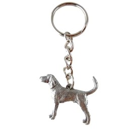 Coon Hound Dog Fine Pewter Keychain Key Ring