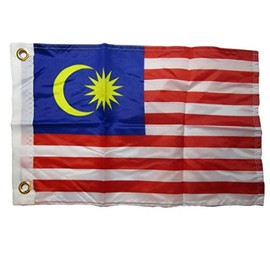 12x18 12"x18" Malaysia Country 100% Polyester Motorcycle Boat Flag Grommets Fade Resistant Double Stitched Premium Penant House Banner Grommets