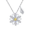 Daisy Necklace for Women 925 Sterling Silver Leaf Necklace Daisy