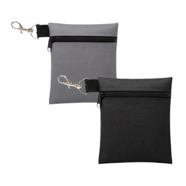 FveVqe 2PCS Golf Tee Bag Pouch, Tee Bag Golf, Zipper Golf Accessories Bag for Extra Storage, Necessary Golf Tee Pouch, Practical Aesthetics Golf Valuables Pouch for Men Women (Gray Black)