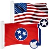 G128 Combo Pack: USA American Flag 3x5 Ft Embroidered Stars