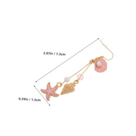 PACKOVE 1Pair Unique Seashell Pendant Earrings for Women Lightweight Artificial Pearl Conch Earrings Stylish Summer Beach Jewelry for Everyday Wear and Vacation