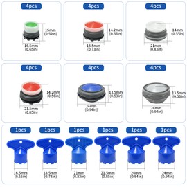 24 pcs Faucet Aerator Replacement, VEINARDYL 5 Sizes Kitchen Sink Aerator with 6 pcs Aerator Key Removal Tools, Faucet Filter M16.5 M18.5 M21 M21.5 M24 for Bathroom or Kitchen