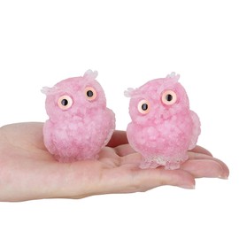 YATOJUZI 2.4" Owl Decor Pink Cute Owl Statue Figurines Sculpture Healing Crystals Natural Crystal Stones Hand-Carved Gemstones Spiritual Energy Reiki Home Room Decoration Gifts for Women