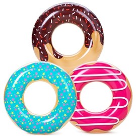 JOYIN - Flotador de Piscina con Purpurina de 32.5 Pulgadas (3 Unidades), Flotador de Piscina con Forma de Donut Divertido, Suministros de Fiesta      