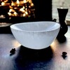 4All Selenite Oval Bowl Handmade Natural White Charging Selenite Crystal