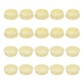 QUARKZMAN 36 Stück 35mm/1,38" Runde Soffit-Lüftungsgitter, Kunststoff-Soffit-Lüftungsabdeckung, Rundes Mesh-Loch-Luftschieber für Badezimmer Küchenschrank Kleiderschrank, Beige