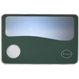 Wallet Sized Fresnel Magnifier With LED Push Button Light, With 2x, And 4x Power