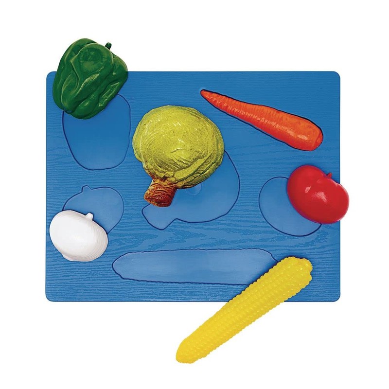 3D Chunky Food Puzzle for Preschool 6 Pieces, Vegetables (Item