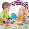 BAPHILE 24 Pcs Rocket Space Wooden Craft Kit Rocket for