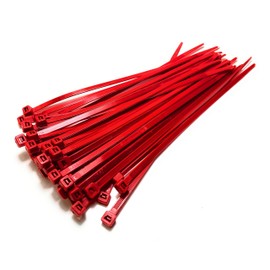 Cable Ties - 300mm x 4.8mm - Strong Nylon Zip Ties (100, Red)