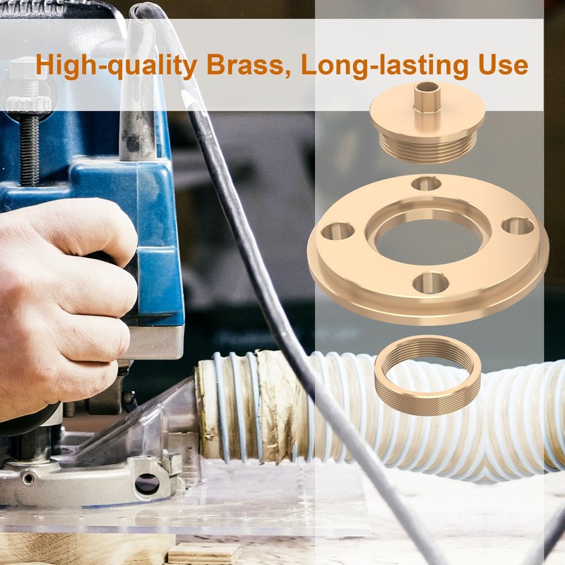 inBovoga Template Guide Adapter, 1/4 Inch Solid Brass Routing Guide