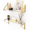 Cilinta Clear Shelves, Gold Floating Shelves Wall Mounted Set of