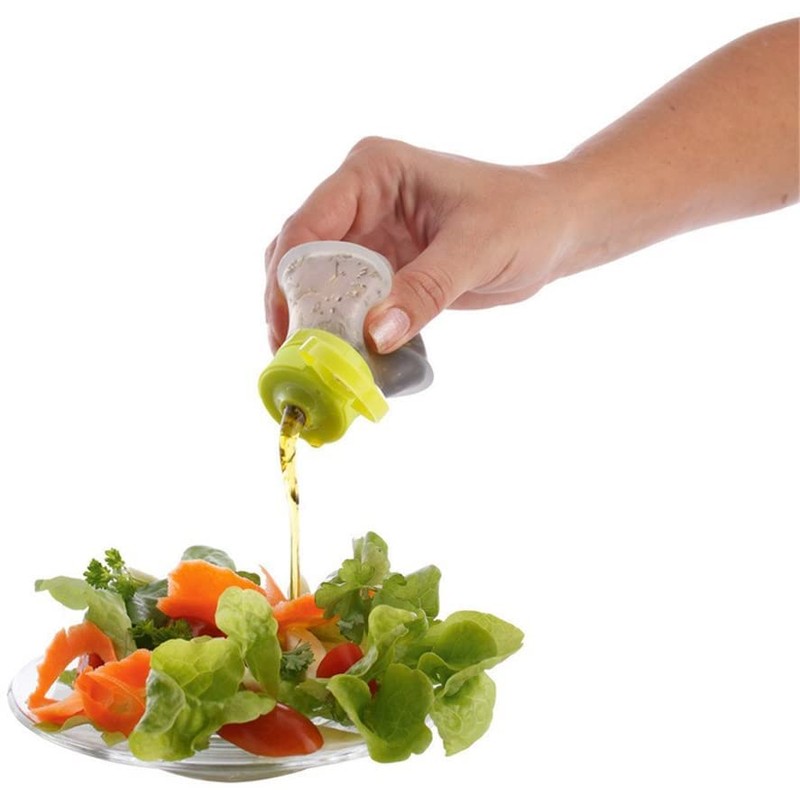 DobryDom 3 Packs Portable Salad Dressing Containers, Silicone Squeeze Bottle