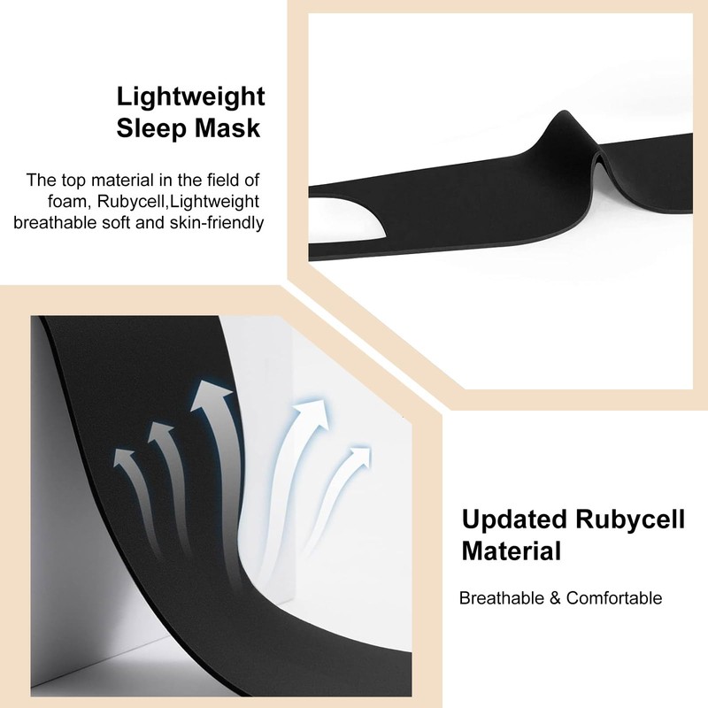 PureSphere Zero Pressure Sleep Mask, Ear Hanging Lightweight Breathable Blackout