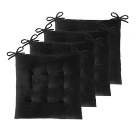 ELFJOY Chair Cushions for Dining Chairs Set of 4 Kitchen Seat Cushions Indoor Textured Seat Pad with Ties for Dining Office Living Room (18" x 18", Dark Red)