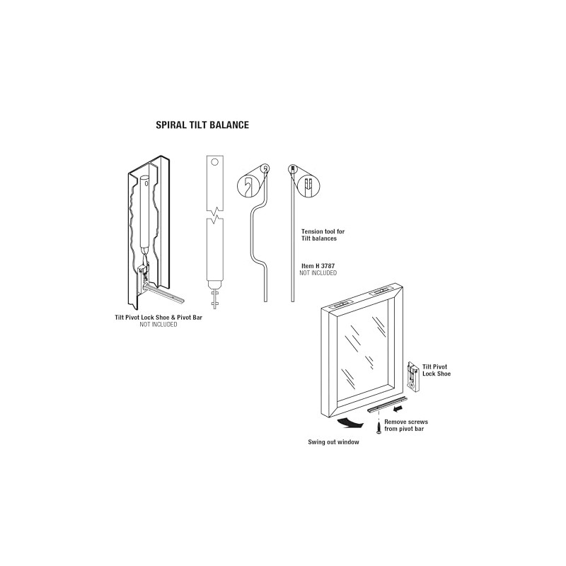 Prime-Line H 3758 Spiral Balance Pivot Bar, 5/8 In., Tilt