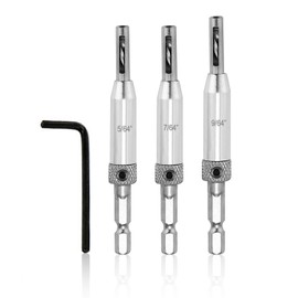 3-Piece Hex Bit Set, 1-Piece Hex Wrench, Centring Bit Set, Self-Centering Hinge Drill, Door Hole Drill Set, Hinge Center Drill, Door Frame Woodworking Tools