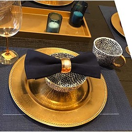 Servilleteros – Anillos redondos para mesa de comedor, fiestas, bodas, reuniones familiares, banquetes de día festivo, cena, Navidad, decoración de hebillas (juego de 20 dorado)