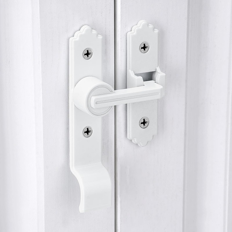 2 Packs 180 Degree White Barn Door Lock, Flip Gate