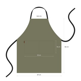 menique Linen Apron, Kitchen Apron, Adjustable Cooking Apron for Men and Women, Work Apron, Waiter's Apron, Artist Apron, Serving Apron, Bib Apron, Stone Green