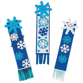 HAPPY DEALS ~ Snowman Snowflake Bookmark Craft Kits for Kids | 12 Pack