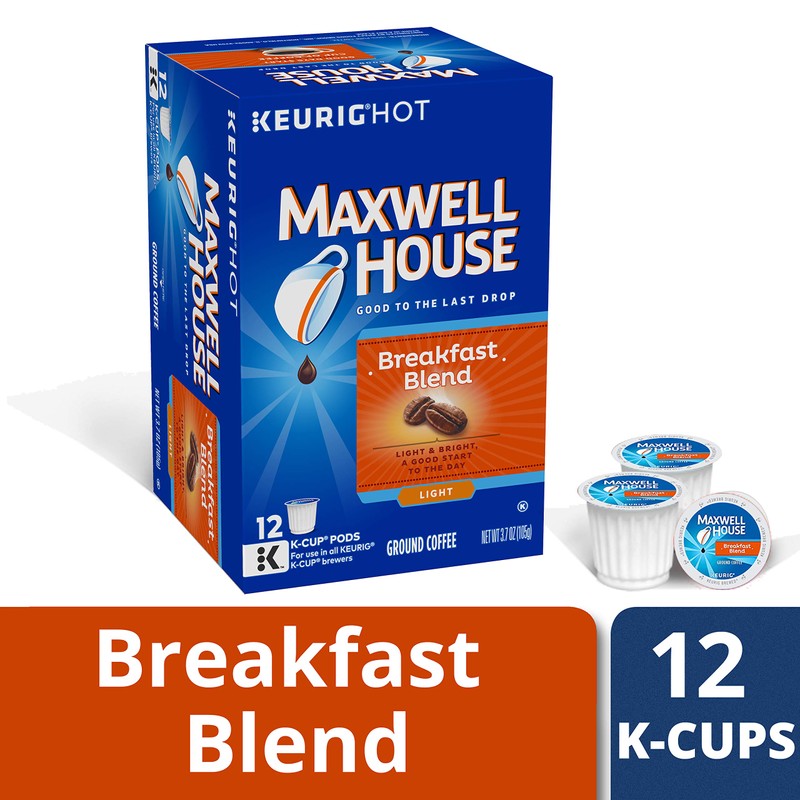 Maxwell House Breakfast Blend Keurig K Cup Coffee Pods (12