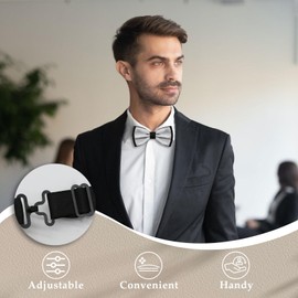 GHTIYLP Bow Ties for Men, Pre-Tied Bow Tie Adjustable Bowties Solid Color Bow Ties for Wedding Party Prom Ceremony Tuxedo (Grey)
