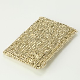 Kamenoko Aluminum Sponges - Set of 2 - Gold - Square - Non-Scratch Sponge for Kitchen - Scrubber for Cleaning Dishes, Pans, and Glass - Made in Japan