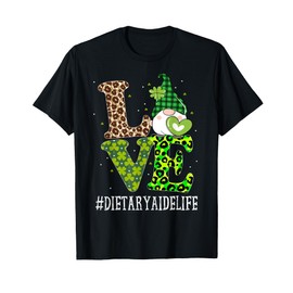 Dietary Aide Love St Patricks Day Gnome Leopard Women T-Shirt