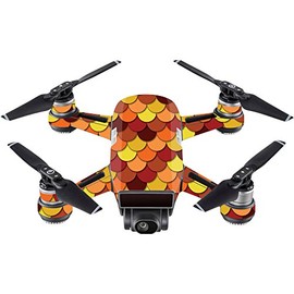 MightySkins Skin Compatible with DJI Spark Mini Drone â Red Scales | Protective, Durable, and Unique Vinyl Decal wrap Cover | Easy to Apply, Remove, and Change Styles | Made in The USA