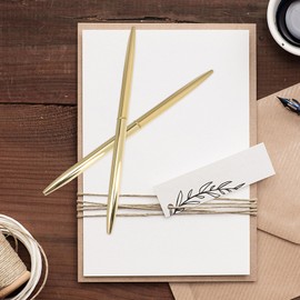 Operitacx 12Pcs Rotation Metal Business Ballpoint Pen Multipack Lightweight Metal Black Ink Pen for School Office Supplies Bank (Golden) (12)