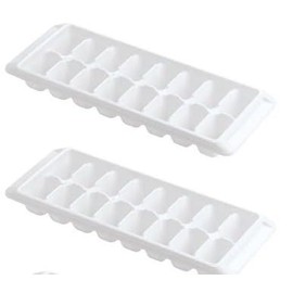 Ice Cube Tray Stackable (2 PACK),Twist cube release, Tray makes 16 ice cubes, Dishwasher Safe.