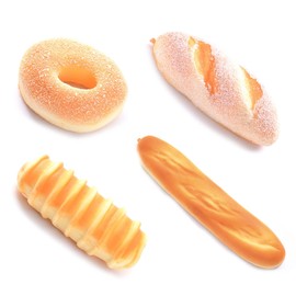 Fake Bread, Bread Decoration, Simulation Bread, Baguette, Doughnut Bun Imitation Ornament Decoration, for Bakery Decoration, Shop Window Decoration, Home Party Decoration, Photo Props (1)